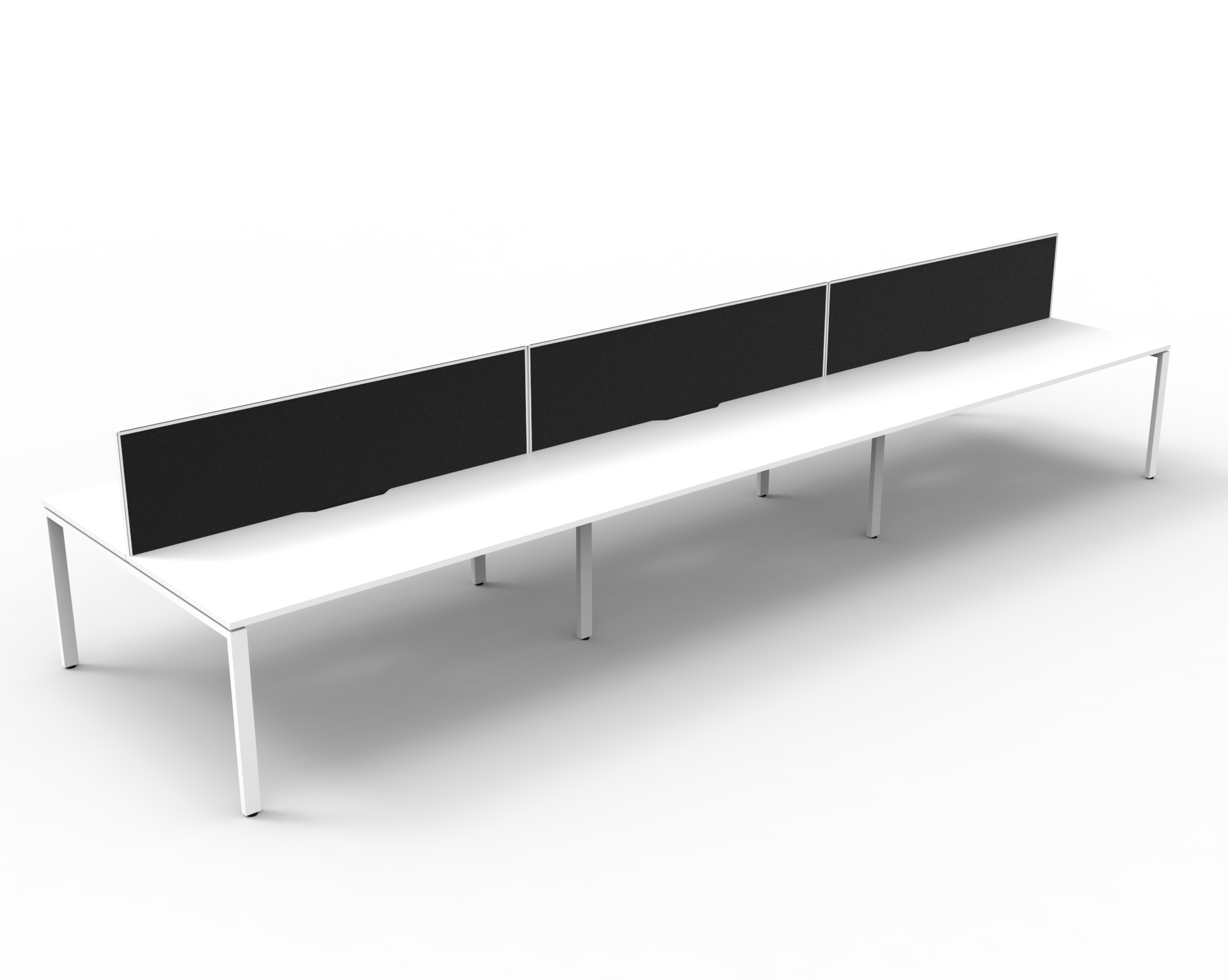 Profile 6 Person Double Sided Workstation - With Screen
